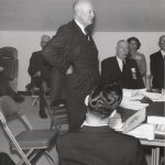 Dwight Eisenhower speaking to the FFVF board in the Martha Washington building.