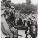 George Washington in Prayer statue unveiling ceremony.