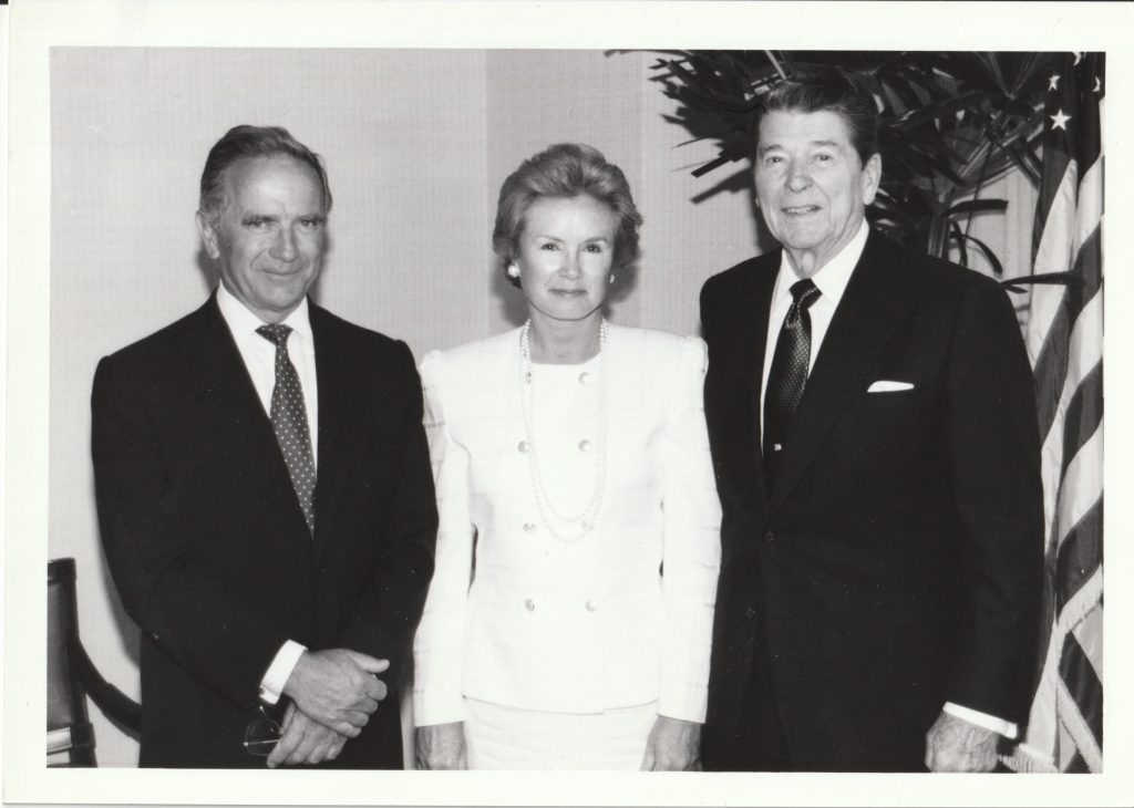 President Ronald Reagan meeting with Freedoms Foundation representatives in Washington, D.C.