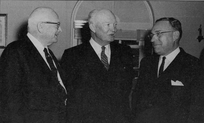 Three of Freedoms Foundation's co-founders - (L to R) Dr. Don Belding, Dwight Eisenhower, and Ken Wells