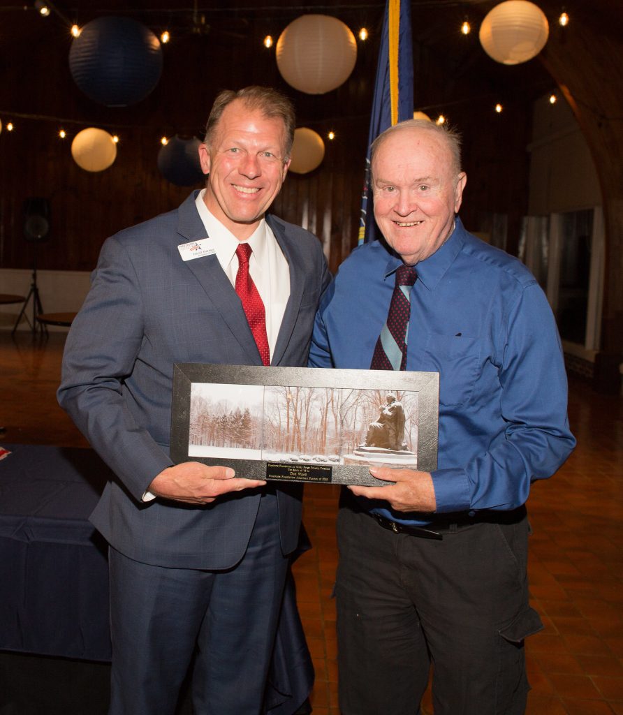 CEO David Harmer give the American Patriot Award to recipient Don Ward