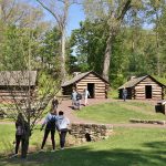 Student explore Valley Forge campus cabins